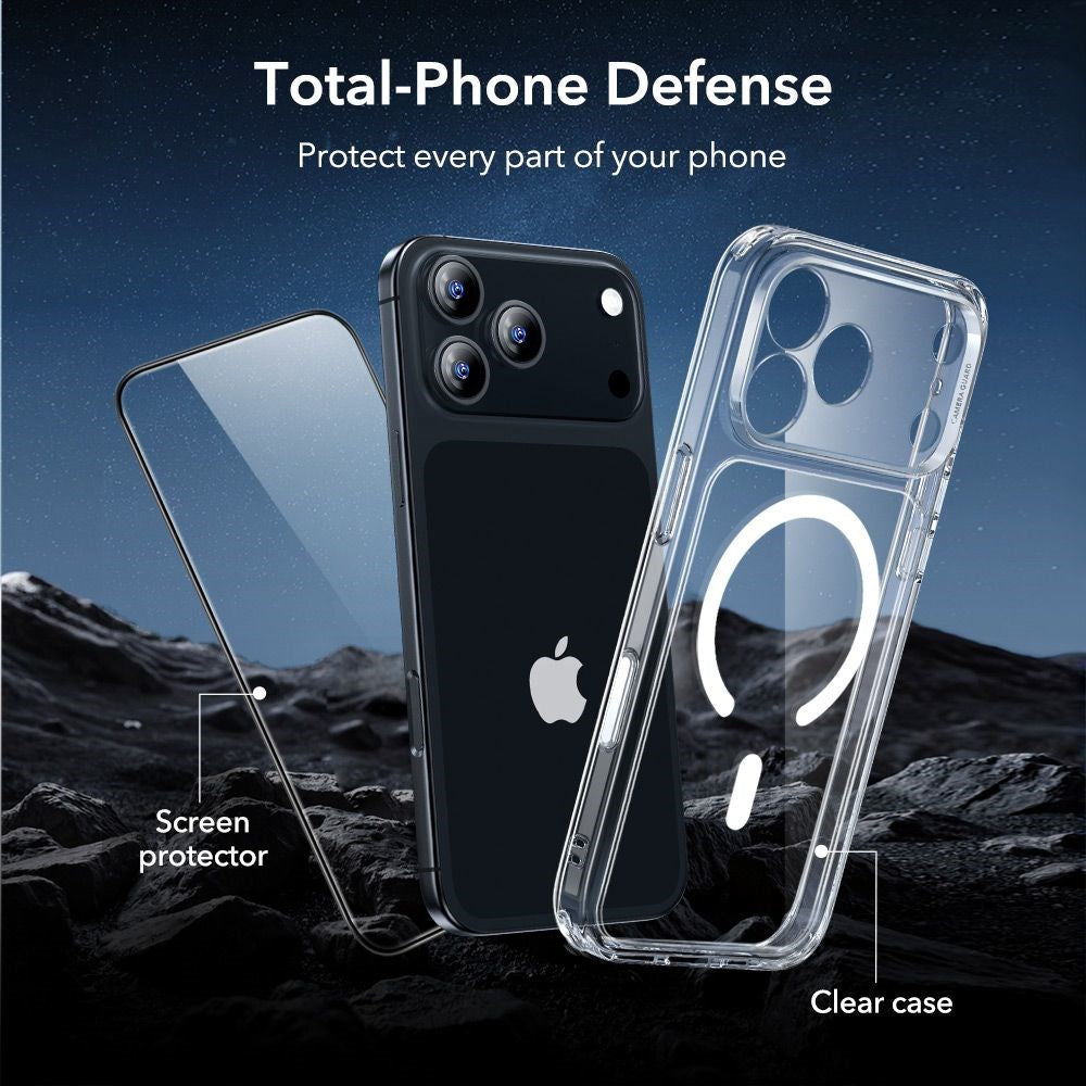 iPhone 17 Pro ESR Classic Hybrid Set m. Bak Deksel & Herdet Skjermbeskyttelsesglass - MagSafe Kompatibel - Gjennomsiktig