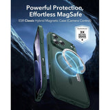 ESR iPhone 17 Pro Max Classic Hybrid Deksel med Kamerakontrollknapp – MagSafe Kompatibel – Matt Grønn
