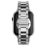 Apple Watch (38/40/SE/41/42mm) Spigen Modern Fit Band - Rustfritt Stål Reim med Pinner - Sølv