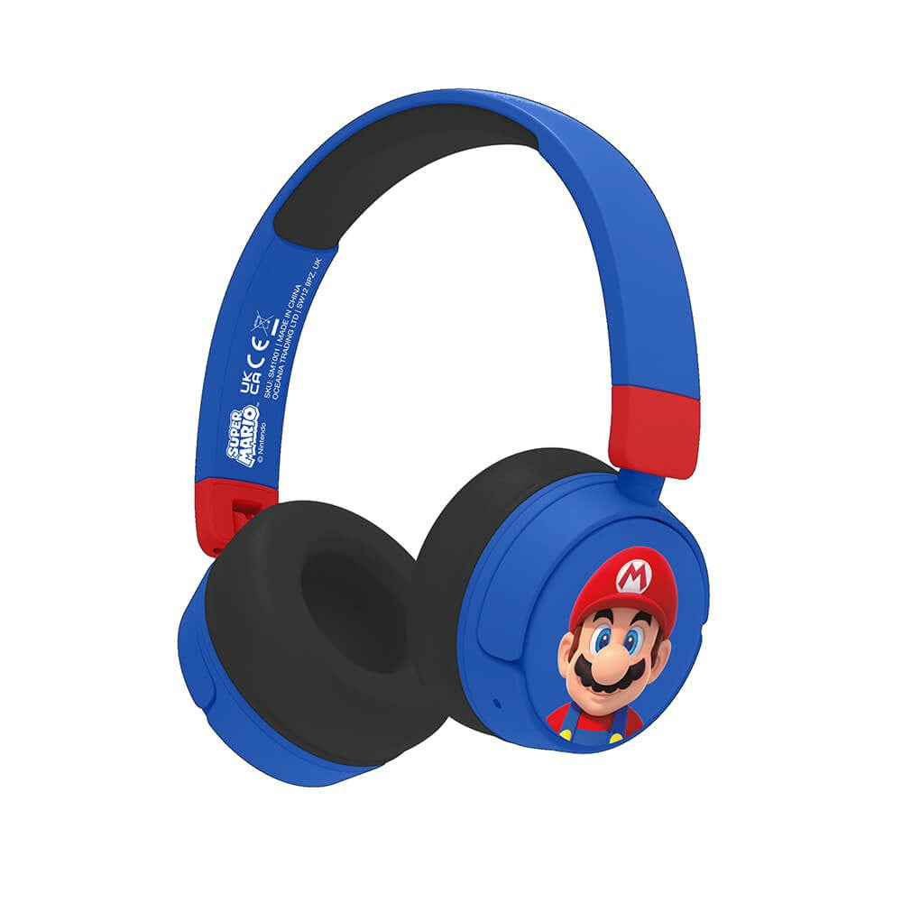 Super Mario OTL On-Ear Trådløse Hodetelefoner for Barn – Blå / Rød