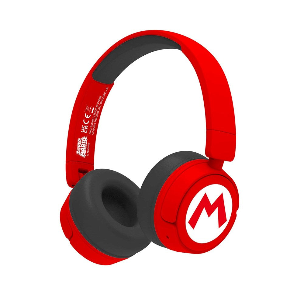 Super Mario OTL On-Ear Trådløse Hodetelefoner for Barn – Rød / Svart