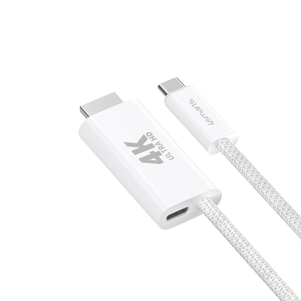 4smarts 100W USB-C til HDMI Kabel - 2m - Hvit