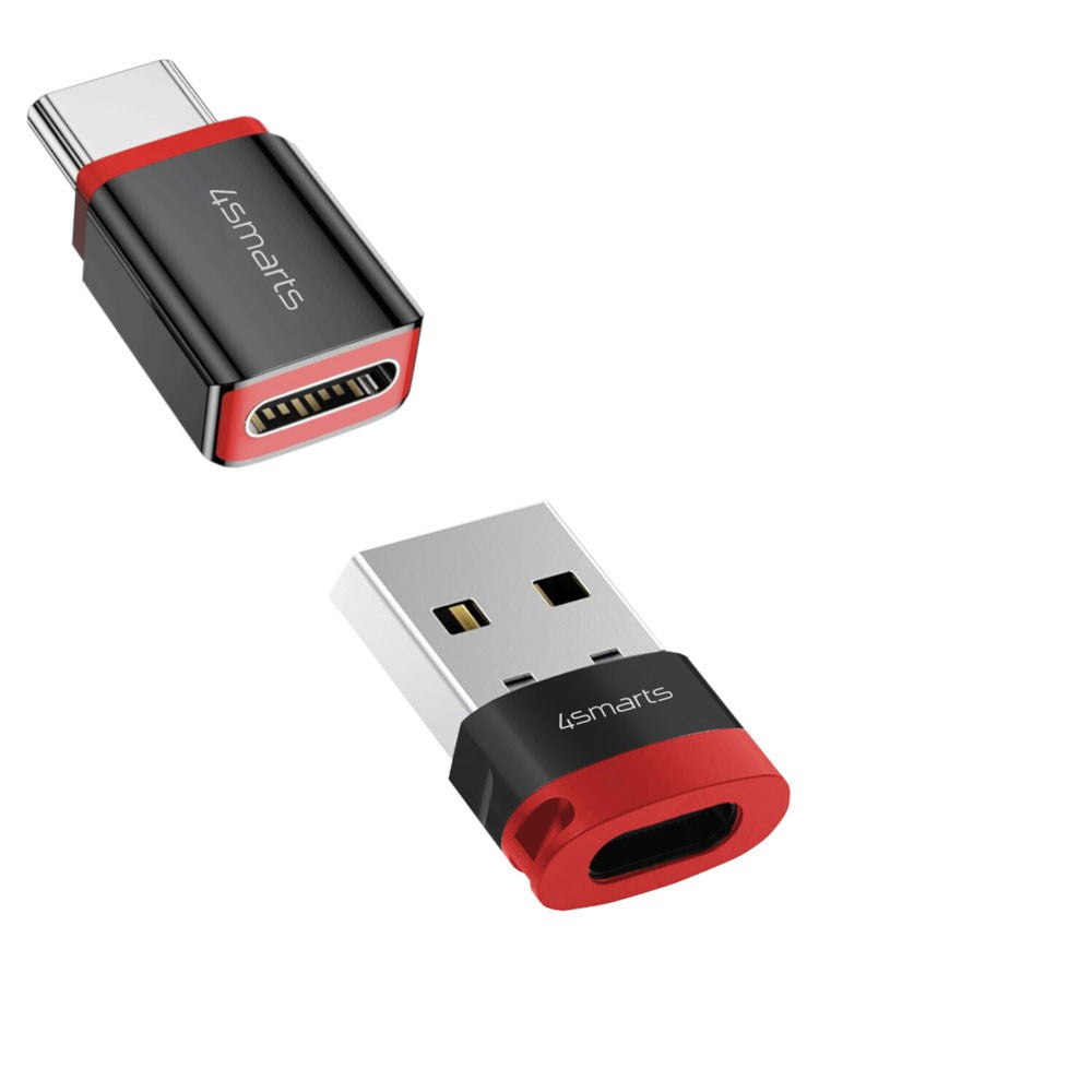 4smarts USB-C til USB-A / USB-C Data Blocker Adapter Sett - 2 stk - Svart