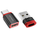 4smarts USB-C til USB-A / USB-C Data Blocker Adapter Sett - 2 stk - Svart