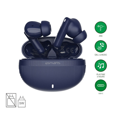 4smarts True Wireless SkyBuds Pro Hodetelefoner m. Aktiv Støyreduksjon - In-Ear - Blå