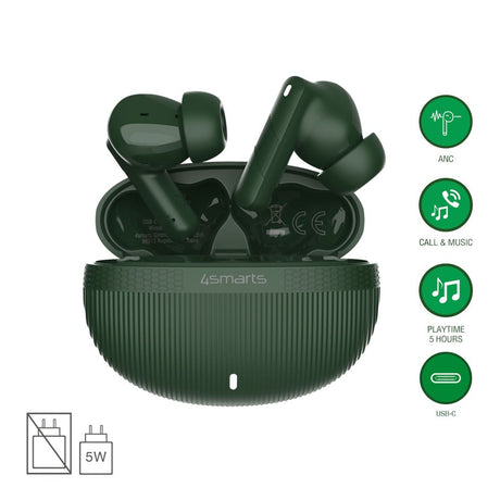 4smarts True Wireless SkyBuds Pro Hodetelefoner m. Aktiv Støyreduksjon - In-Ear - Grønn