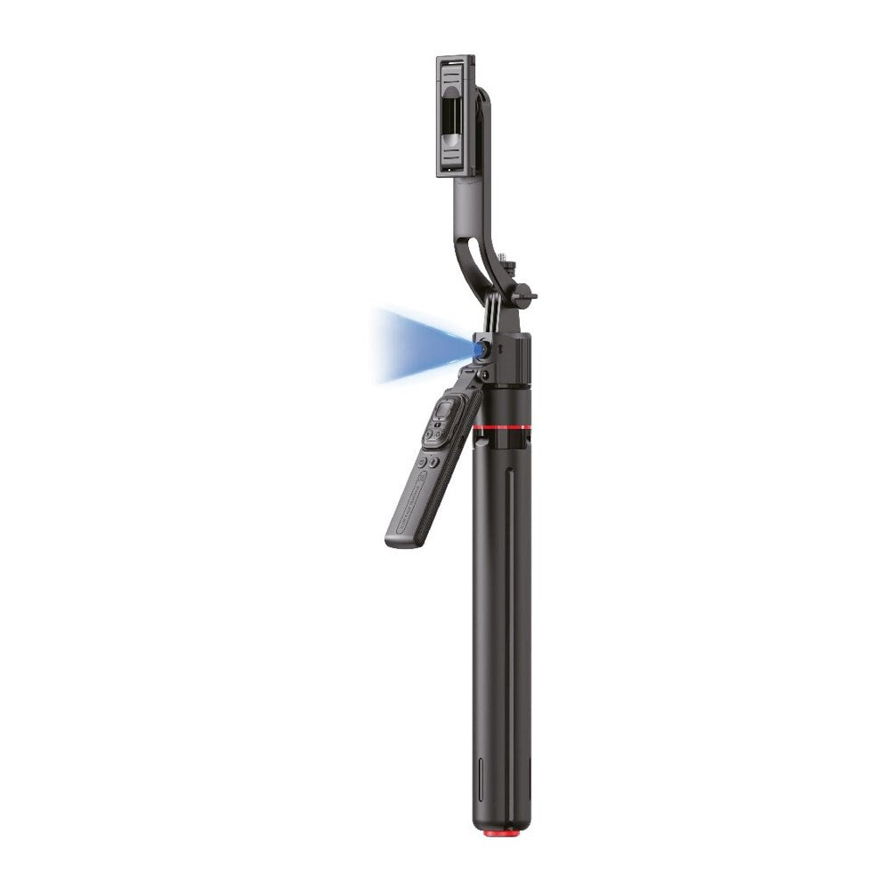 4smarts 360 AI Tripod Selfie Stick m. Ansiktssporing & Fjernkontroll - Svart