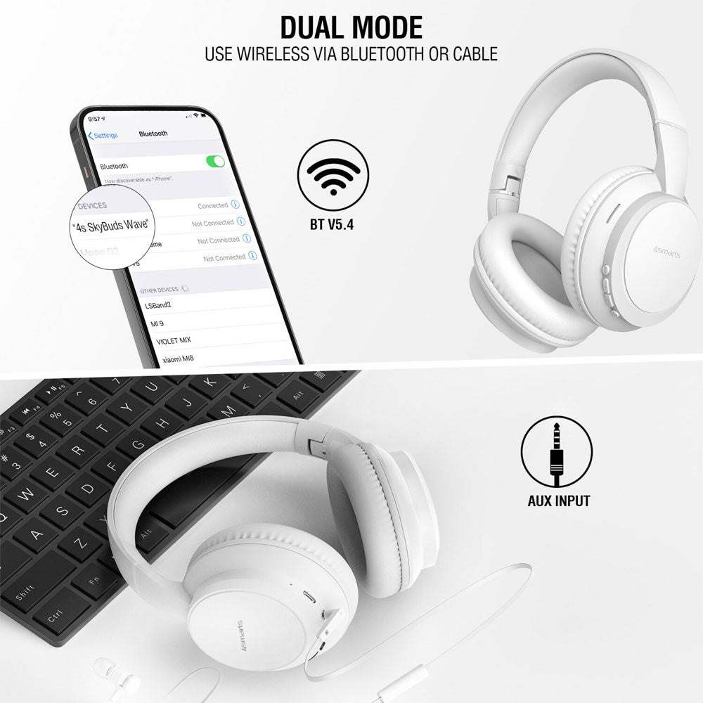 4smarts True Wireless SkyBuds Wave Hodetelefoner - Over-Ear - Hvit