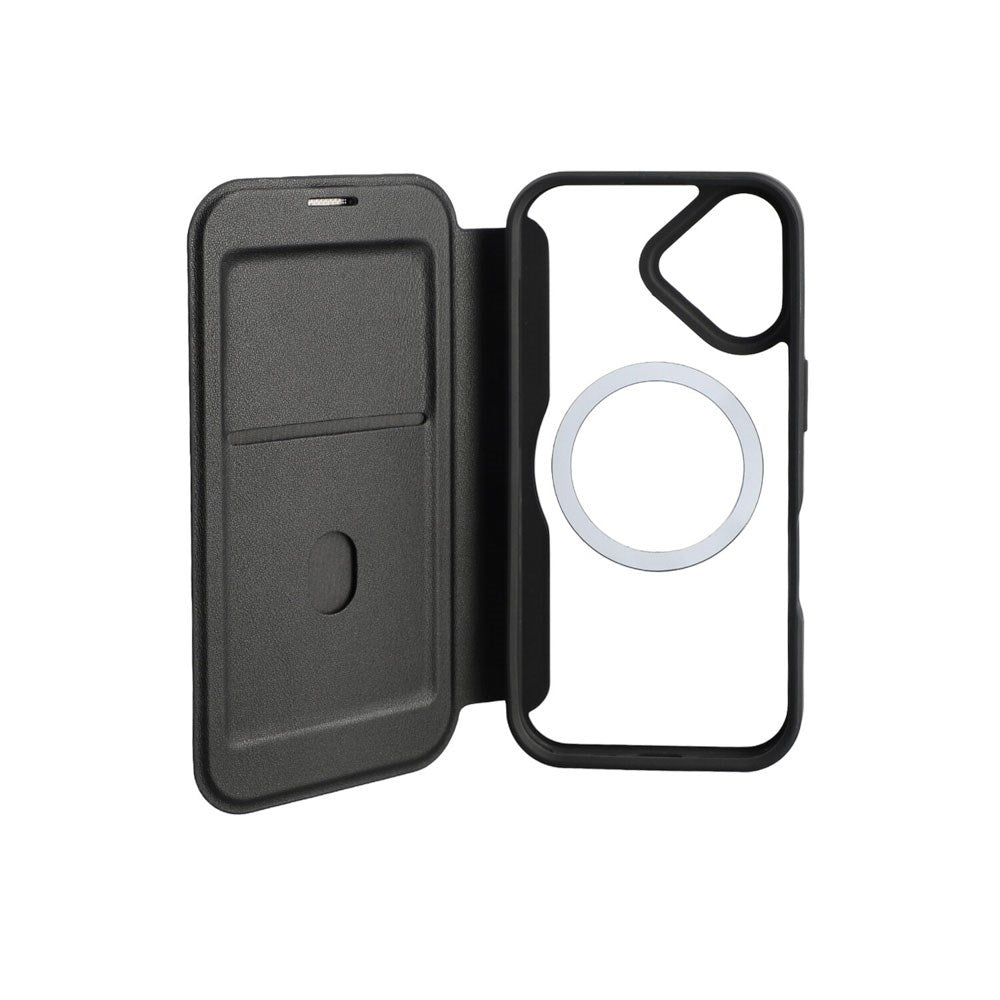 iPhone 17 4smarts Urban Pro Flip Deksel - MagSafe Kompatibel - Gjennomsiktig / Svart