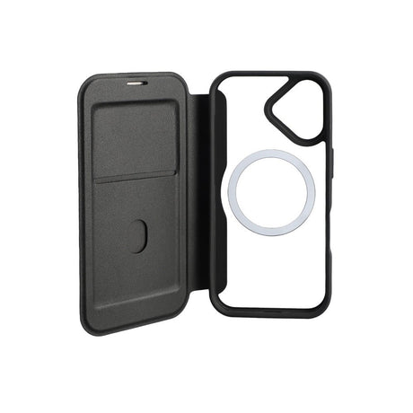 iPhone 17 4smarts Urban Pro Flip Deksel - MagSafe Kompatibel - Gjennomsiktig / Svart