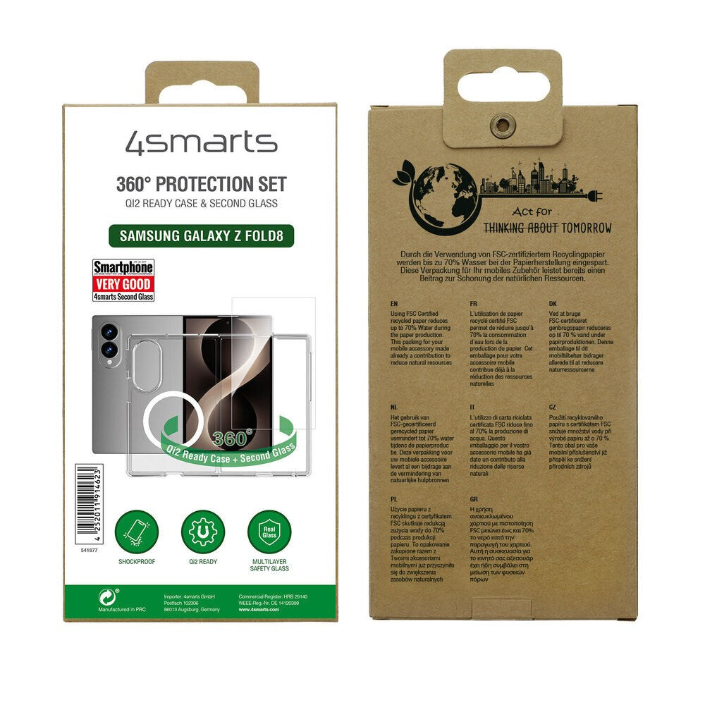 Samsung Galaxy Z Fold8 4Smarts 360° Protection Set m. Deksel & Skjermbeskyttelsesglass - Gjennomsiktig