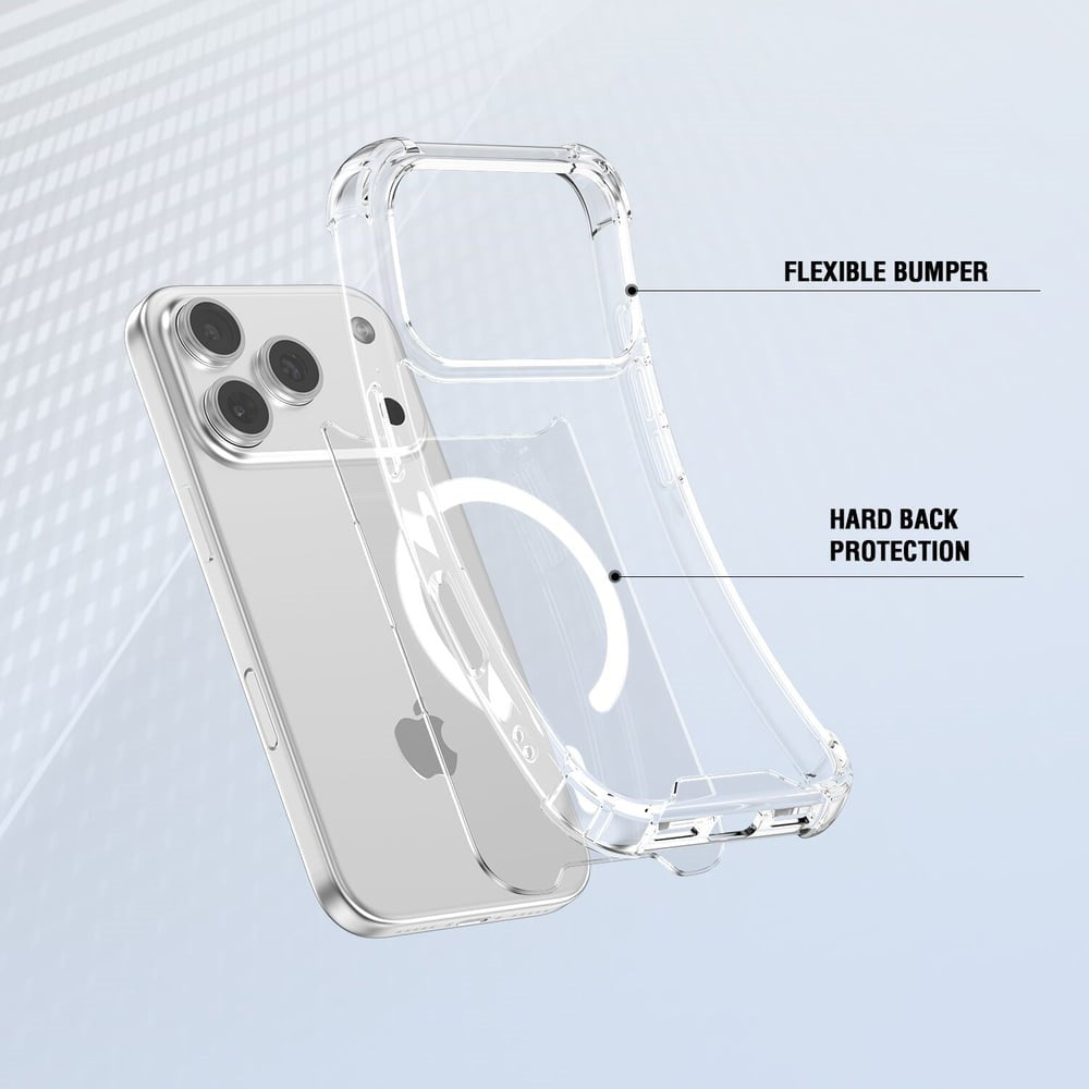 iPhone 18 Pro / 17 Pro 4Smarts IBIZA Hybrid Deksel - MagSafe Kompatibel - Gjennomsiktig