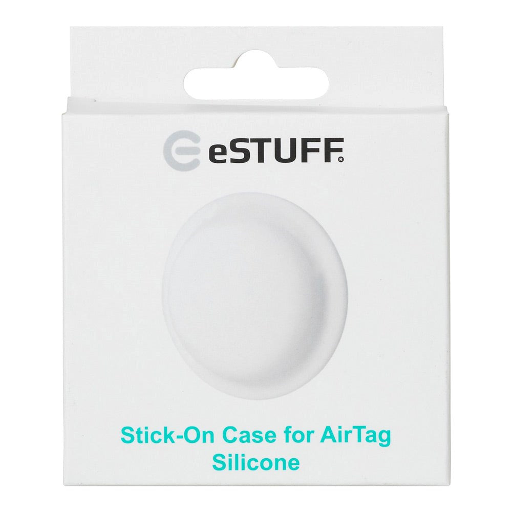eSTUFF AirTag 1. & 2. Gen. Stick-On Silikondeksel - Hvit