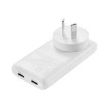 Sandberg 4-i-1 65W Reiselader m. 2x USB-C – EU / UK / AUS - Hvit