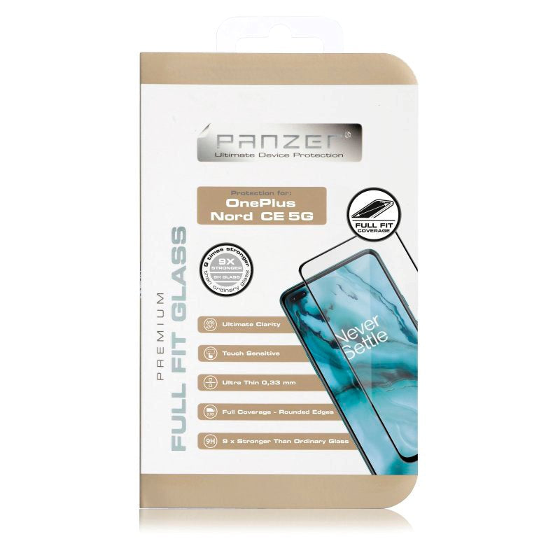 OnePlus Nord CE (5G) PANZER Premium Full Fit Skjermbeskytttelse - Svart Ramme