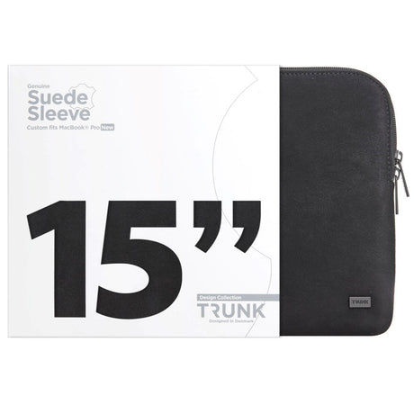 Trunk Suede Sleeve til MacBook 15" - Svart