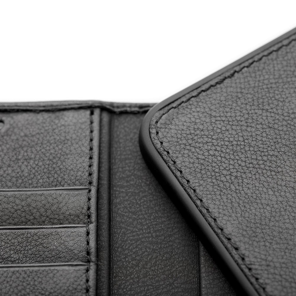 Trunk iPhone 11 Pro / XS / X Ekte Skinn Deksel med Avtakbart Deksel - Svart