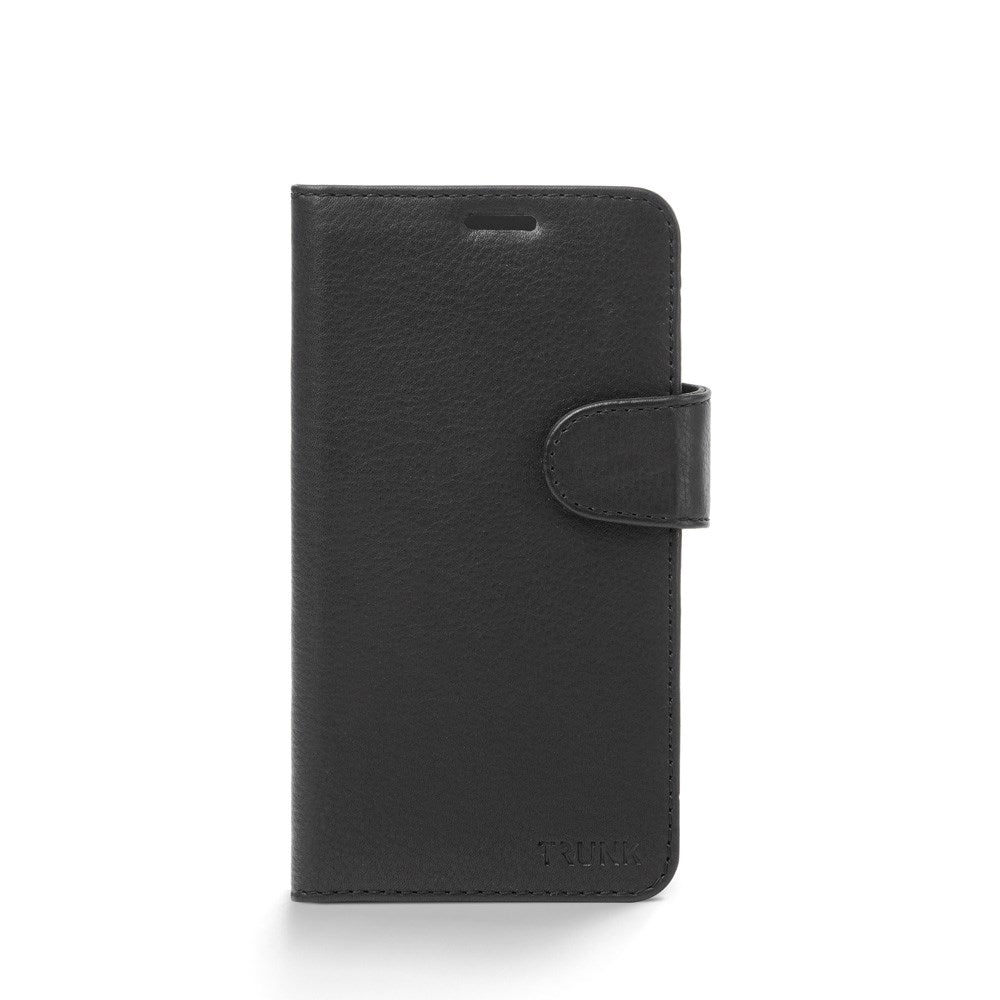 Trunk iPhone 12 Mini Ekte Skinn Deksel med Avtakbart Deksel - Svart