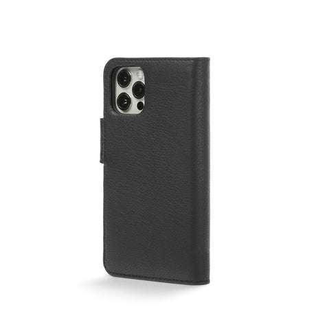 Trunk iPhone 12 Mini Ekte Skinn Deksel med Avtakbart Deksel - Svart