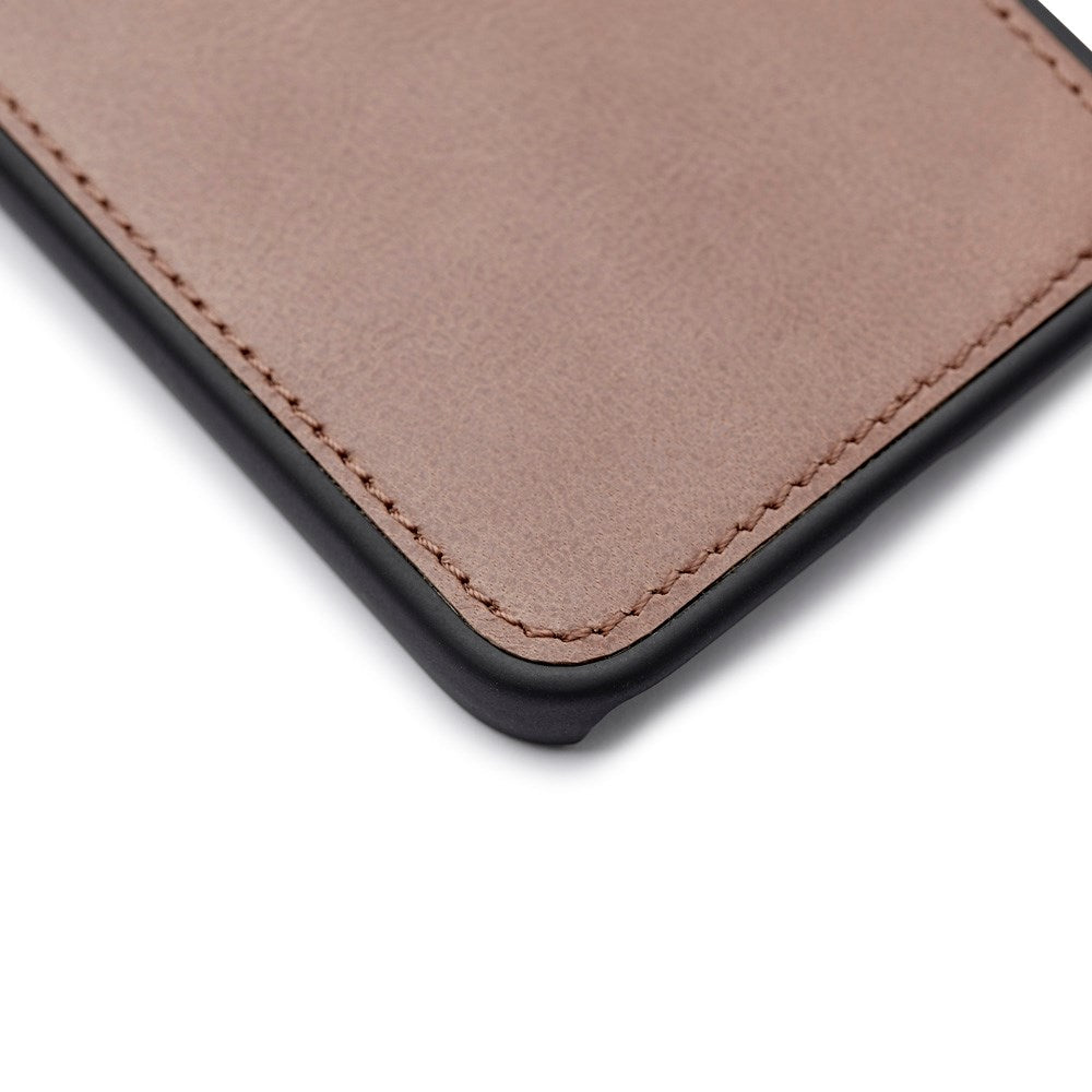Trunk iPhone 12 Mini Ekte Skinn Deksel med Avtakbart Deksel - Brun
