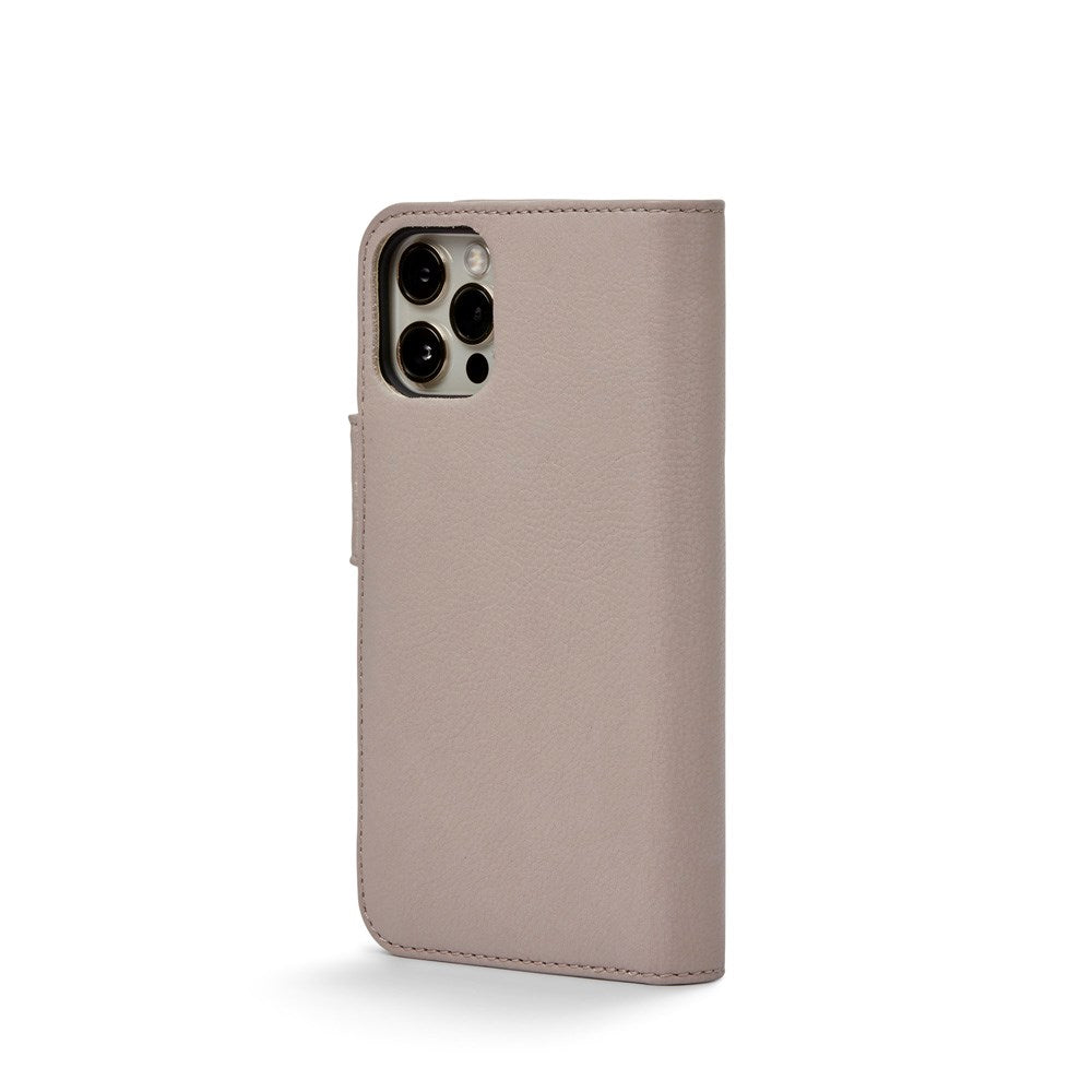 Trunk iPhone 12 Mini Ekte Skinn Deksel med Avtakbart Deksel - Rosa