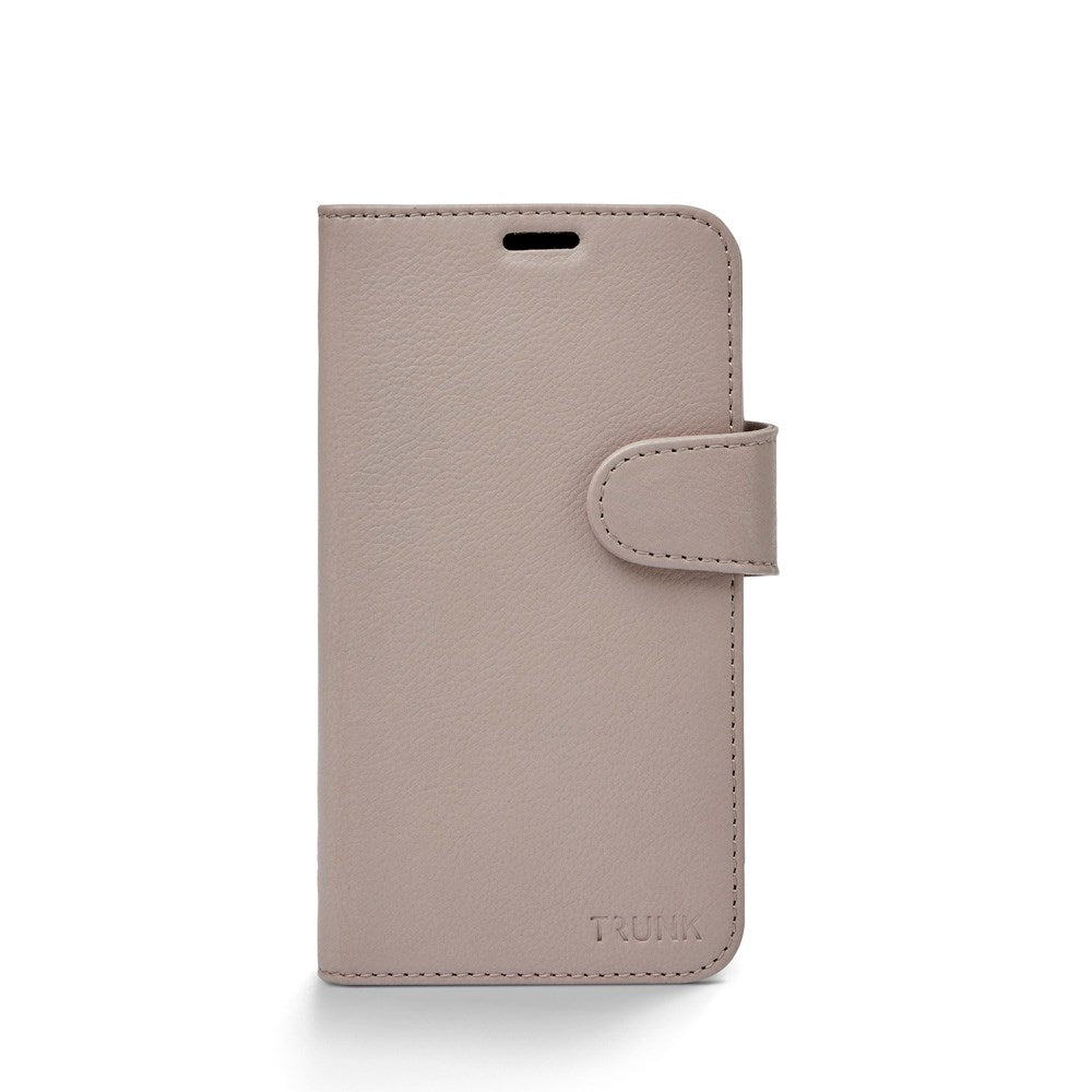 Trunk iPhone 12 Mini Ekte Skinn Deksel med Avtakbart Deksel - Rosa