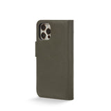 Trunk iPhone 12 Mini Ekte Skinn Deksel med Avtakbart Deksel - Grønn