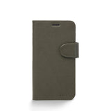Trunk iPhone 12 Mini Ekte Skinn Deksel med Avtakbart Deksel - Grønn