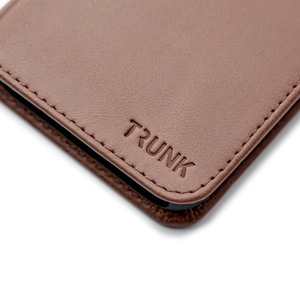 Trunk iPhone 12 Pro Max Ekte Skinn Deksel med Avtakbart Deksel - Brun