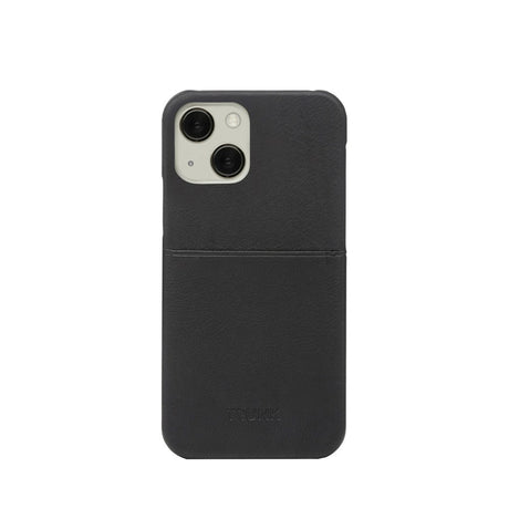 Trunk iPhone 13 Mini Ekte Skinn Deksel med Kortlomme - Svart