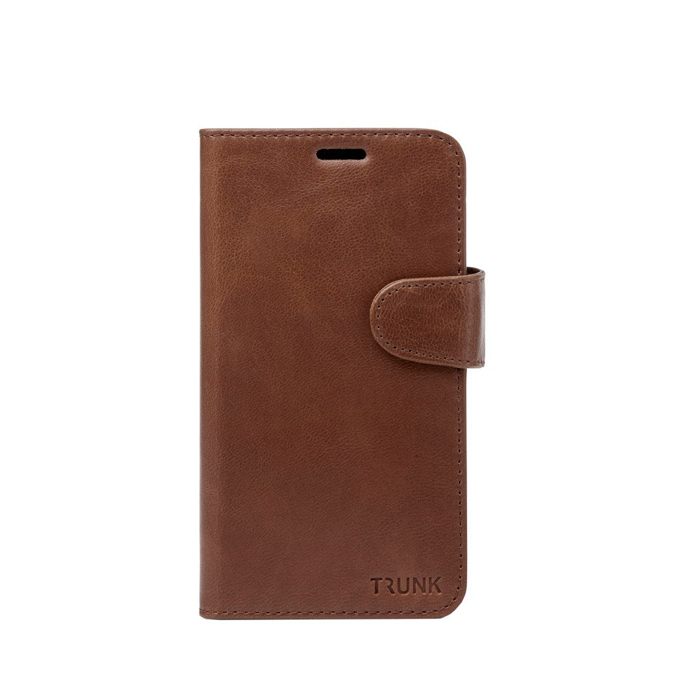 Trunk iPhone 13 Mini Ekte Skinn Deksel med Avtakbart Deksel - Brun