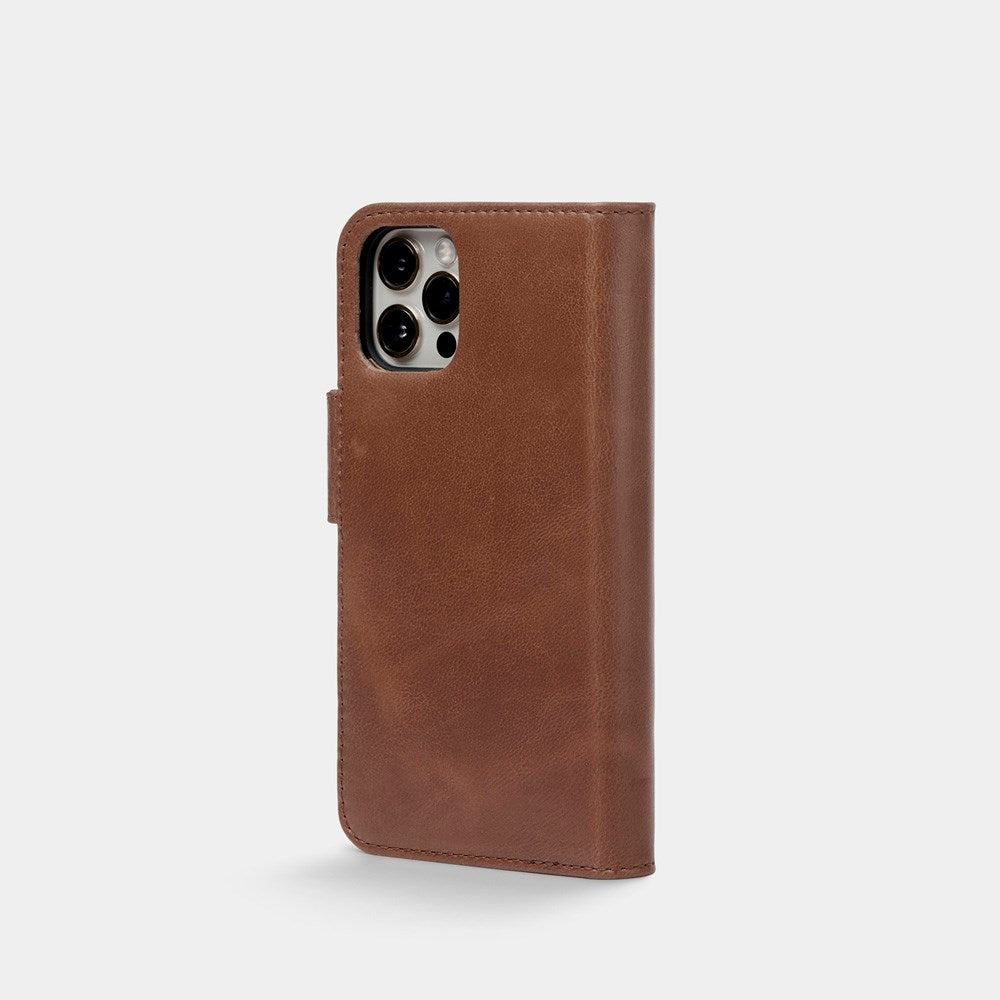 Trunk iPhone 13 Pro Ekte Skinn Deksel med Avtakbart Deksel - Brun