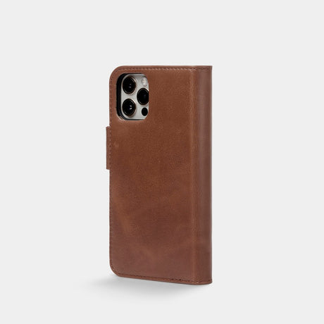 Trunk iPhone 13 Pro Ekte Skinn Deksel med Avtakbart Deksel - Brun
