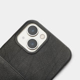 Trunk iPhone 13 Ekte Skinn Deksel med Kortlomme - Svart