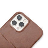 Trunk iPhone 13 Ekte Skinn Deksel med Kortlomme - Brun