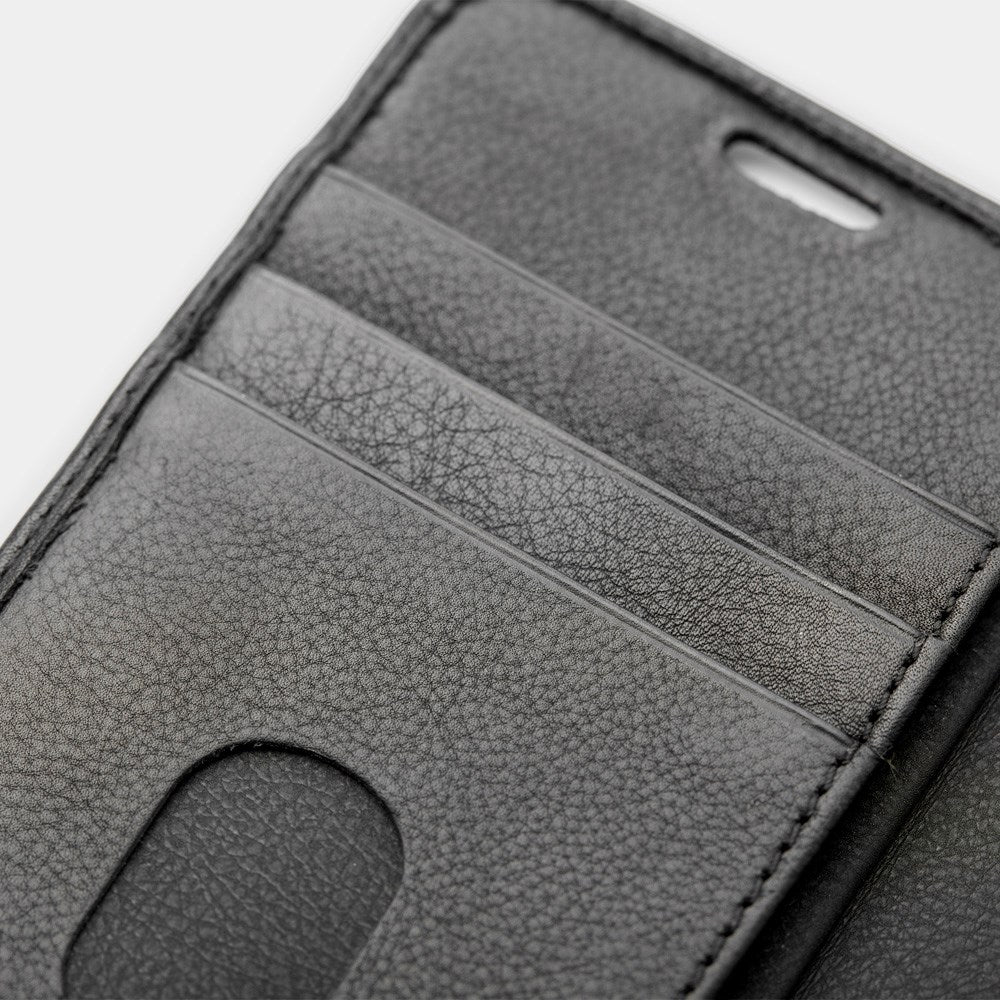 Trunk iPhone 13 Ekte Skinn Deksel med Avtakbart Deksel - Svart