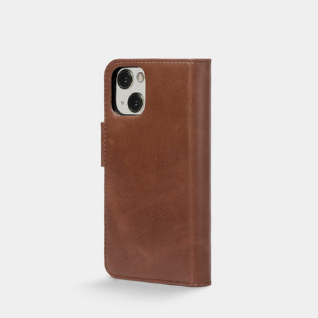 Trunk iPhone 13 Ekte Skinn Deksel med Avtakbart Deksel - Brun