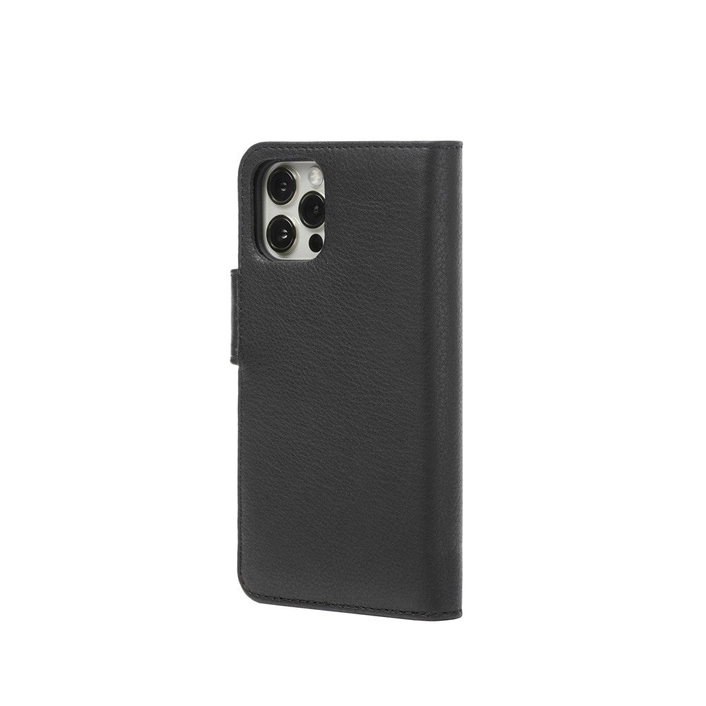 Trunk iPhone 13 Pro Max Ekte Skinn Deksel med Avtakbart Deksel - Svart