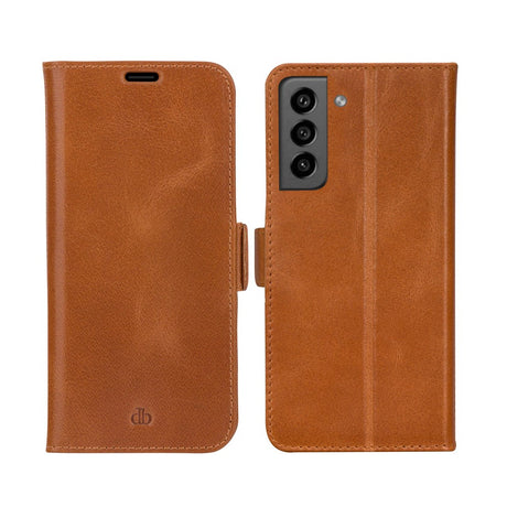 Samsung Galaxy S21 FE dbramante1928 Copenhagen Slim Ekte Skinn Flip Deksel m. Lommebok - Tan