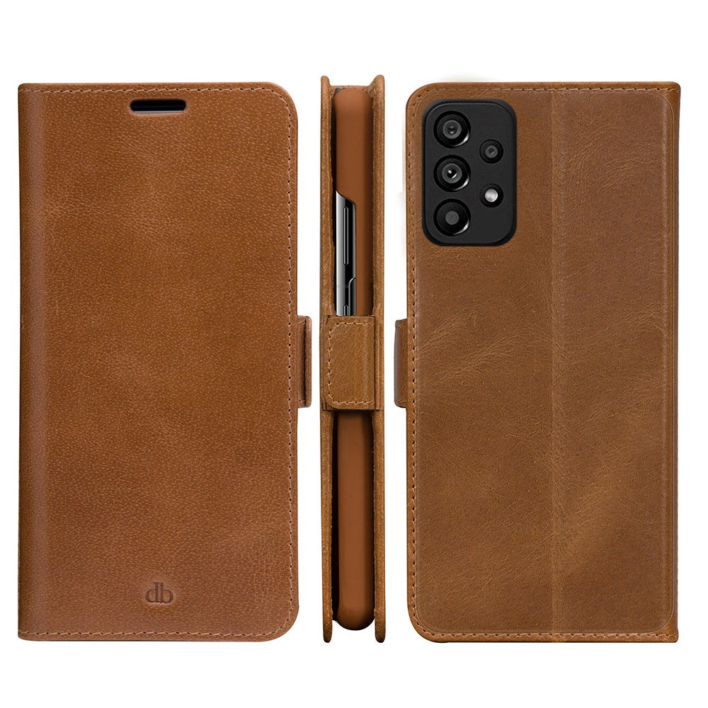 Samsung Galaxy A53 dbramante1928 Copenhagen Slim Ekte Skinn Deksel med Lommebok - Brun