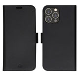 iPhone 14 Pro Max dbramante1928 Lynge Ekte Skinn Magnet Flip-Deksel - Svart