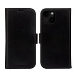 iPhone 15 dbramante1928 Lynge Ekte Skinn Magnet Flip-Deksel - Black