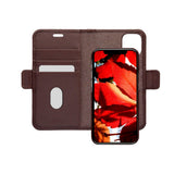iPhone 12 Mini dbramante1928 New York 2-i-1 Ekte Skinn Flip Deksel - Dark Chocolate