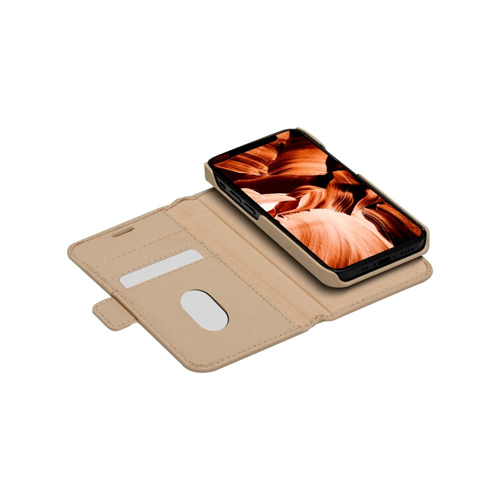 iPhone 12 Mini dbramante1928 New York 2-i-1 Ekte Skinn Flip Deksel - Sahara Sand
