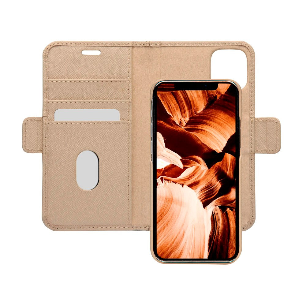 iPhone 12 Mini dbramante1928 New York 2-i-1 Ekte Skinn Flip Deksel - Sahara Sand