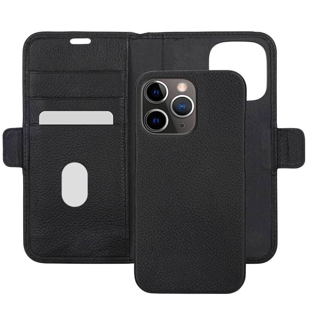 iPhone 13 Pro dbramante1928 New York Magnetisk Ekte Skinn Flip Deksel m. Lommebok - Night Black