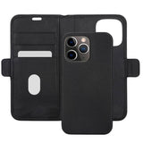 iPhone 13 Pro dbramante1928 New York Magnetisk Ekte Skinn Flip Deksel m. Lommebok - Night Black
