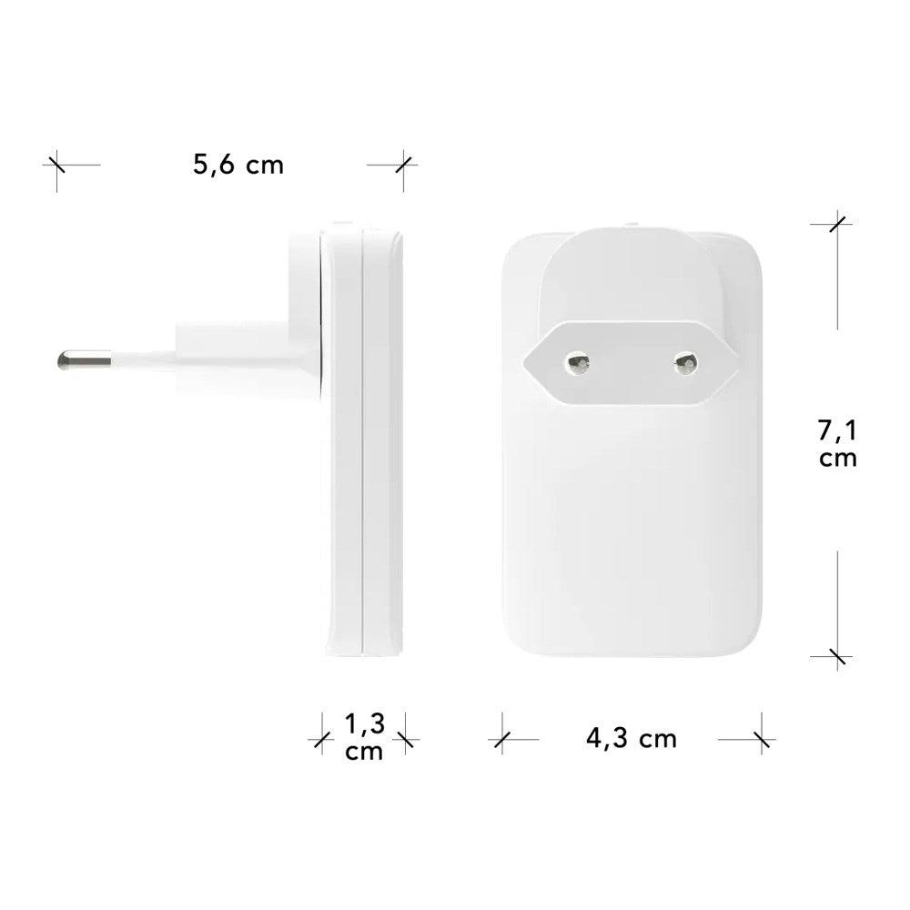 dbramante1928 Slim Vegglader m. 1x USB-C 30W & 1x USB-A 30W - Hvit