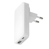 dbramante1928 Slim Vegglader m. 1x USB-C 65W & 1x USB-A 30W - Hvit