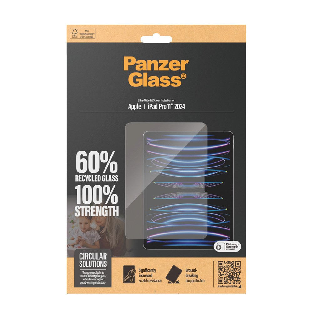 iPad Pro 11" (2025 / 2024) PanzerGlass Ultra-Wide Fit Skjermbeskyttelse - Platinum Strength - Gjennomsiktig
